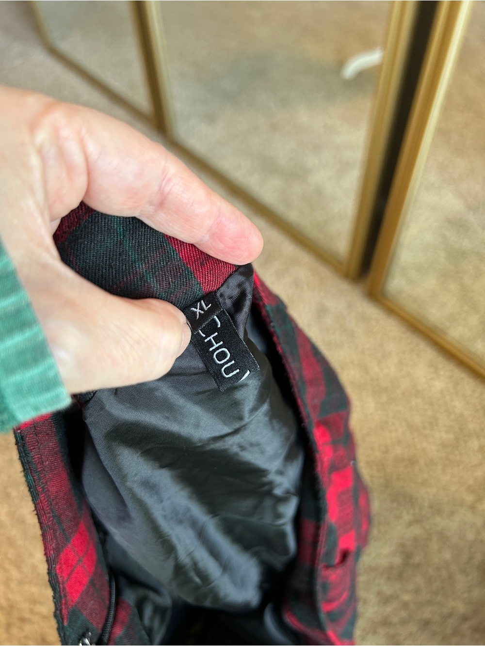 ChouYatou Buffalo Plaid Schoolgirl Mini Skirt w Black Lace Slip Wool | XL - Picture 6 of 8